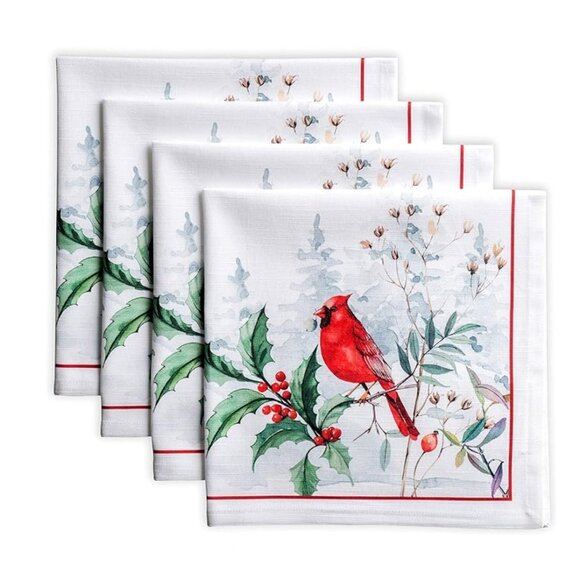 NEW!! Maison d' Hermine Holiday Napkins Set of Four - Picture 6 of 8